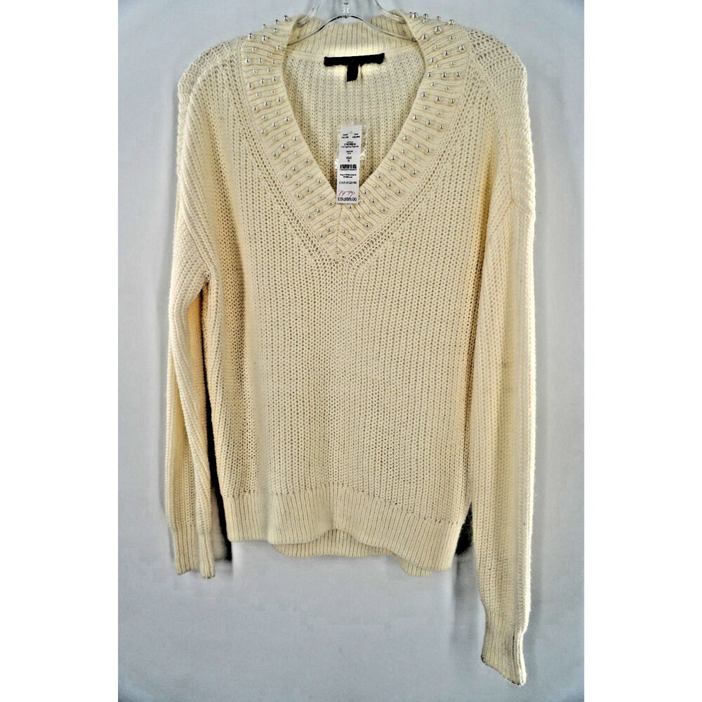 White House Black Market Women Sz S Sweater/Pearl Neck Details Work Chic NWT $99